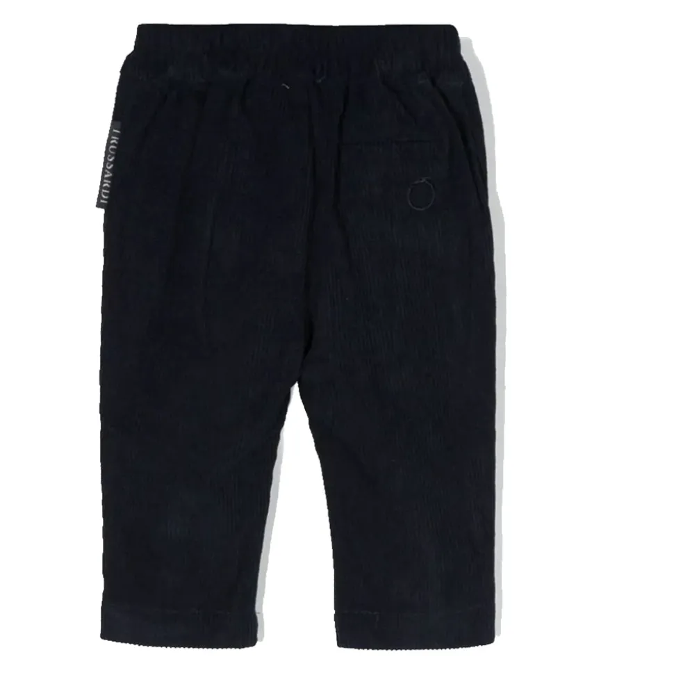 Pantalone tinta unita modello classico in velluto fantasia righe