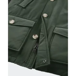 Parka jakke med avtagbart pels