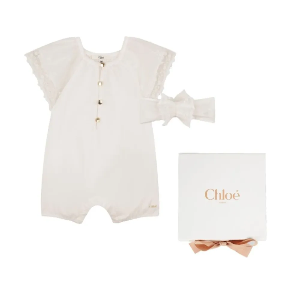 Playsuit med blondekant