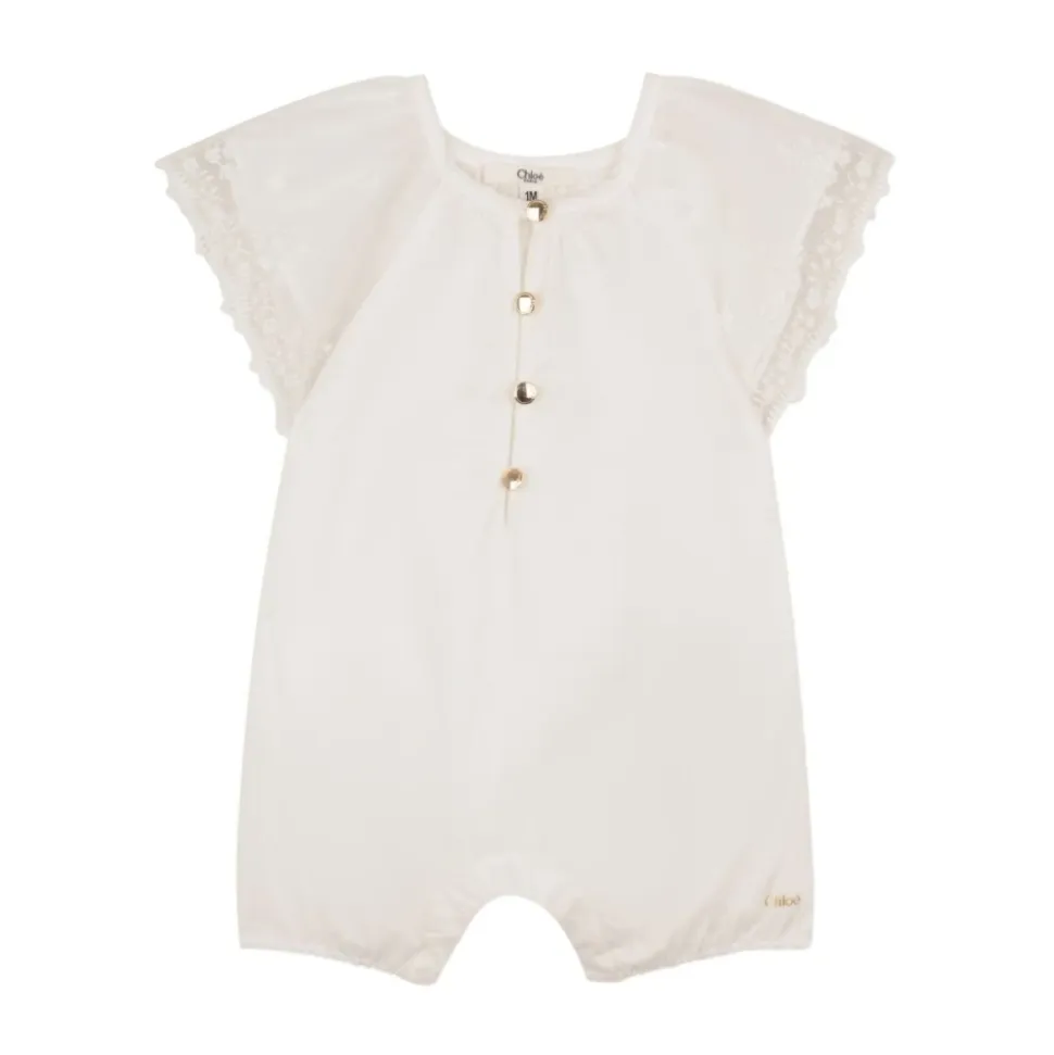 Playsuit med blondekant
