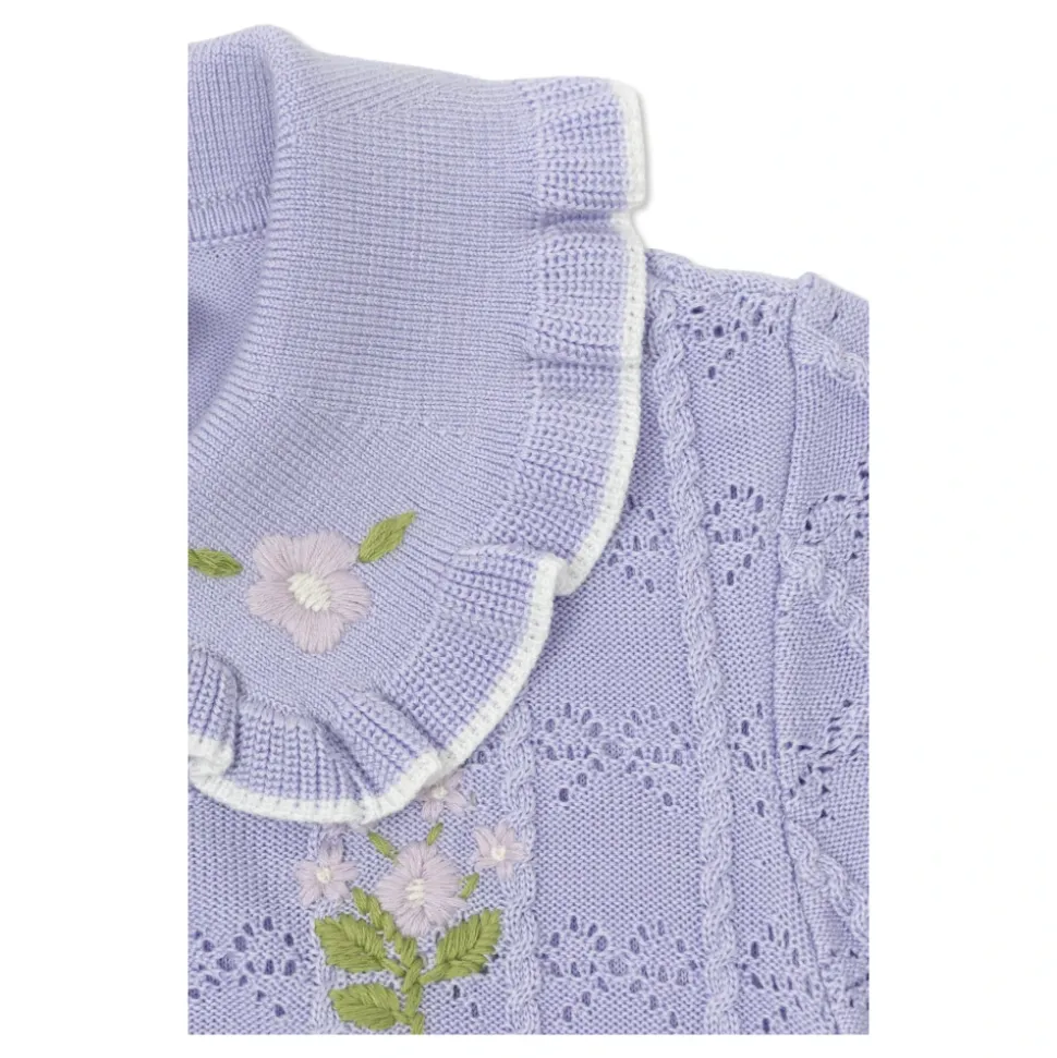 Pleated Pointelle Strikkekjole