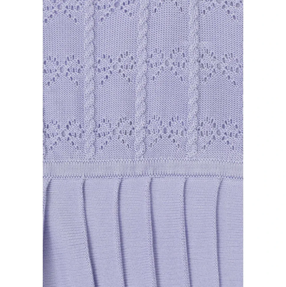 Pleated Pointelle Strikkekjole