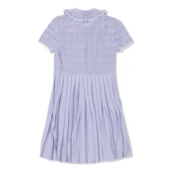 Pleated Pointelle Strikkekjole