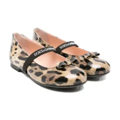 Printed Shiny Calfskin Ballet Flats
