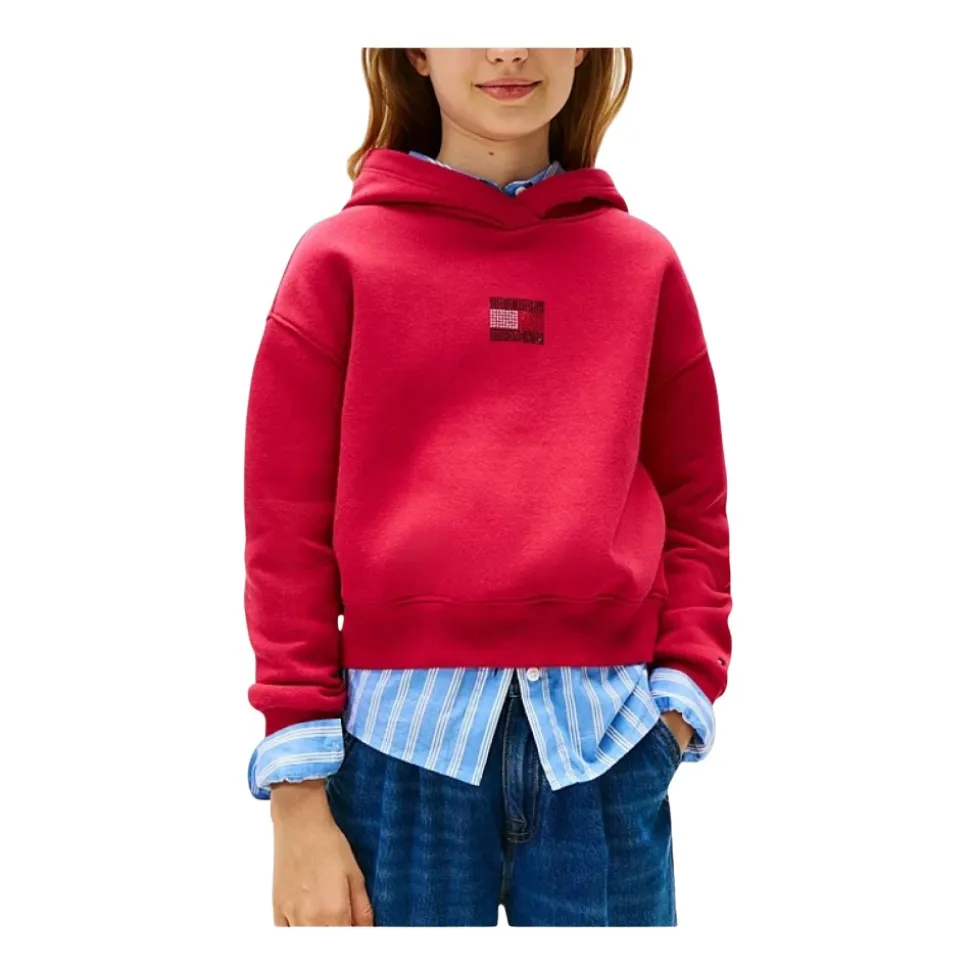 Rød Rhinestone Genser