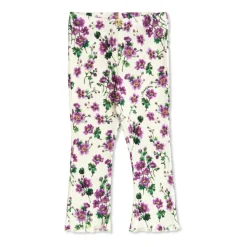 Rillede bukser med blomstermotiv
