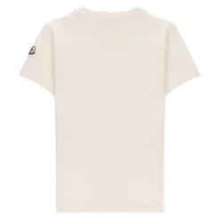 Rosa bomulls-T-skjorte med Strass-logo