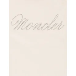 Rosa bomulls-T-skjorte med Strass-logo