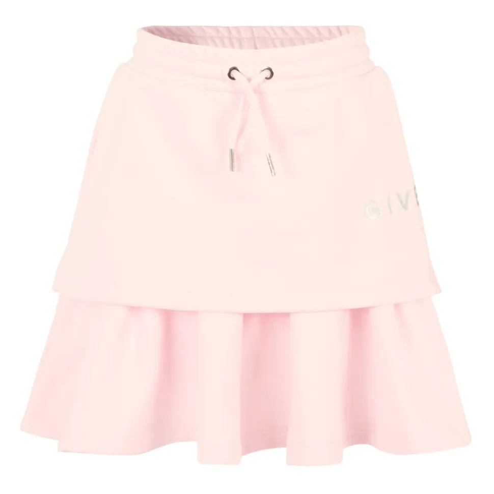 Rosa Casual Skjørt med Metallic Logo