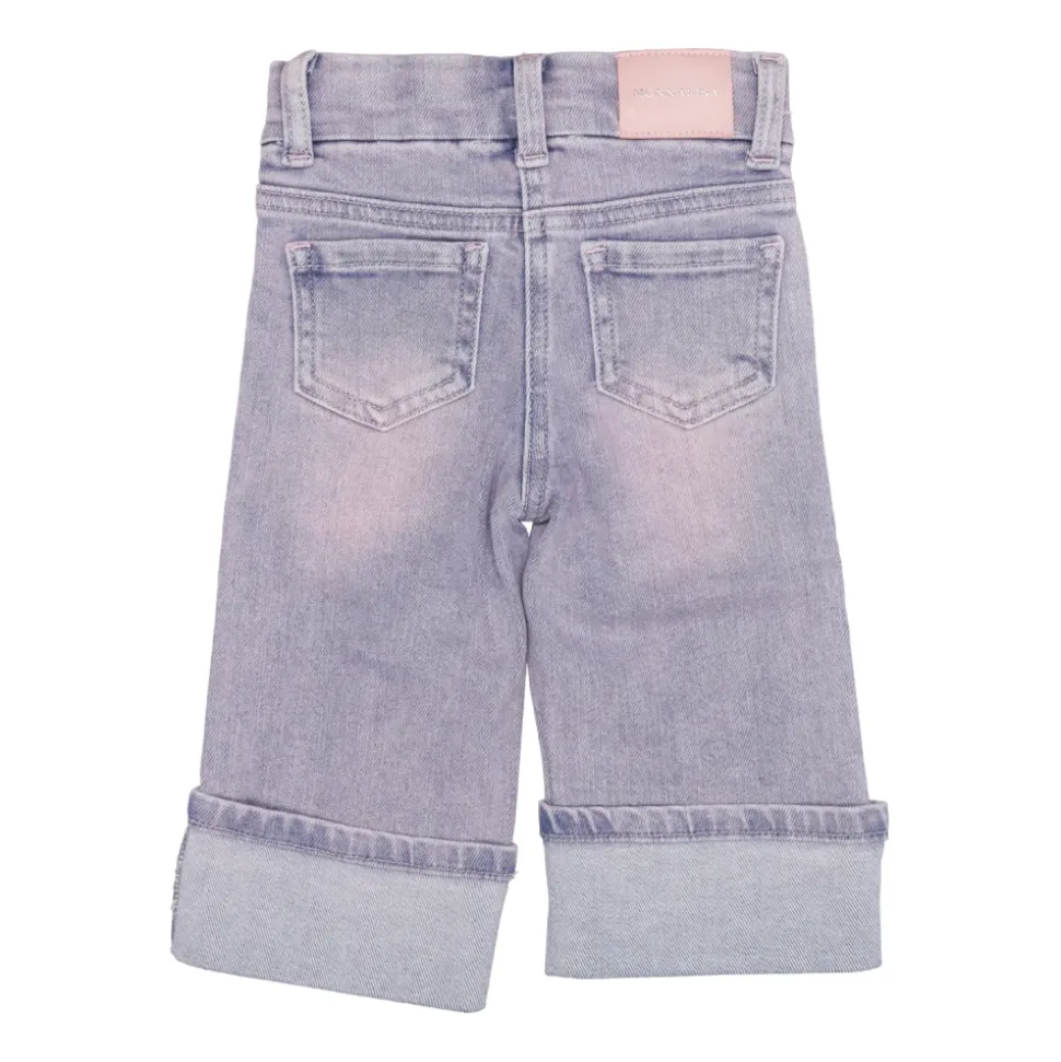 Rosa Denim Jeans med Rosette Detaljer