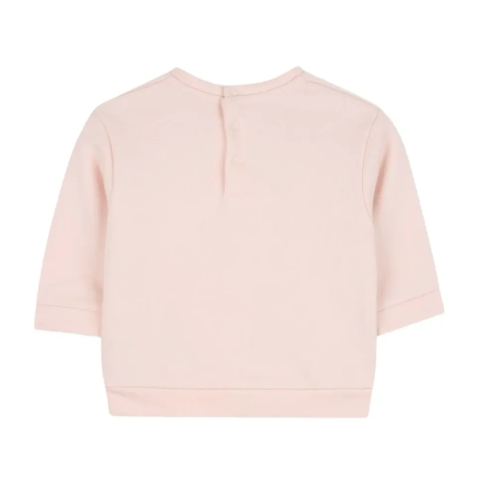 Rosa Genser med Velvet-effekt Broderi