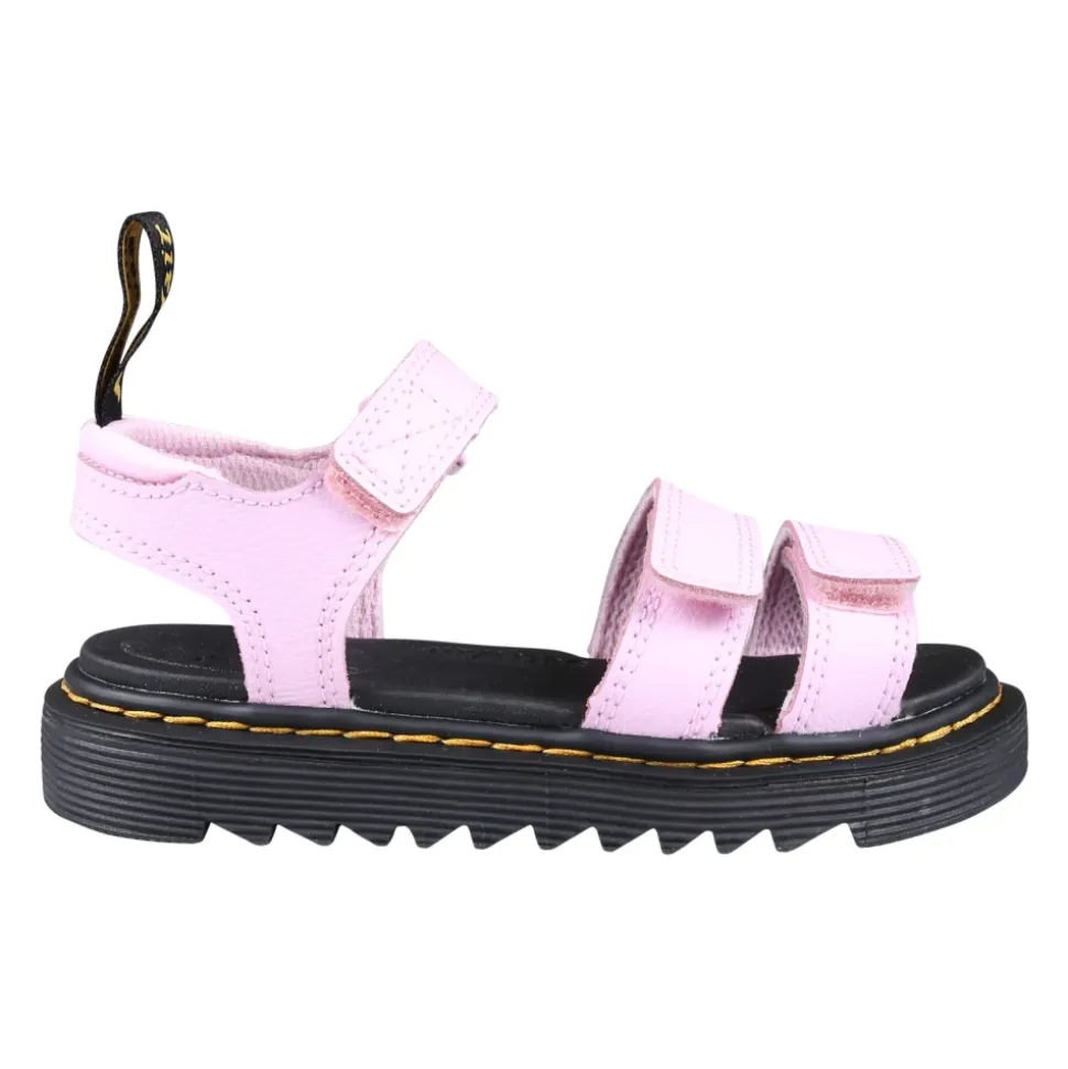 Rosa Lær Sandaler med Velcro Lukking