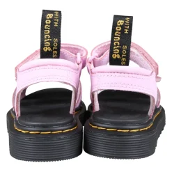 Rosa Lær Sandaler med Velcro Lukking