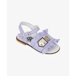 Ruffled Leather Sandals
