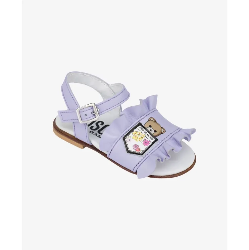 Ruffled Leather Sandals