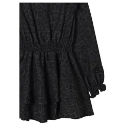 Ruffled Leopard-Print Kjole