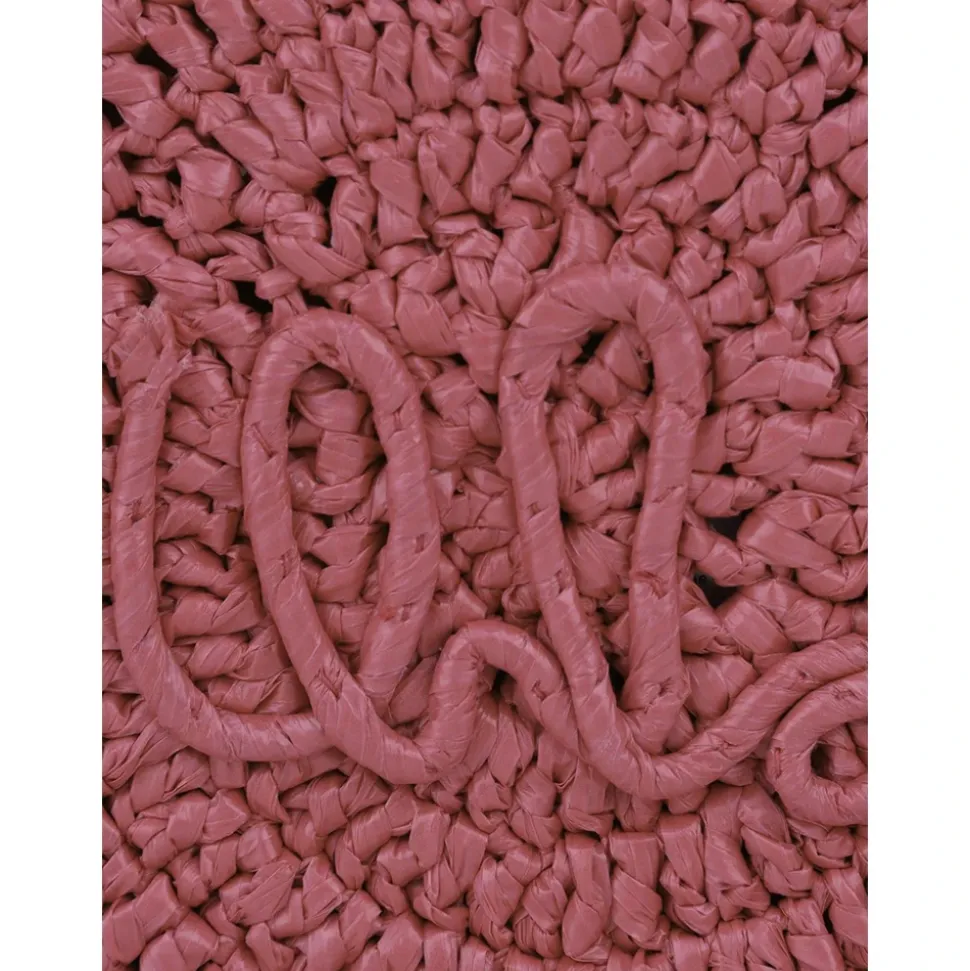 Rund Crossbody-veske i Raffia