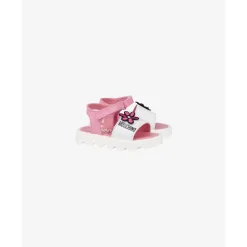 Sandaler med blomsterapplikasjoner og plattform