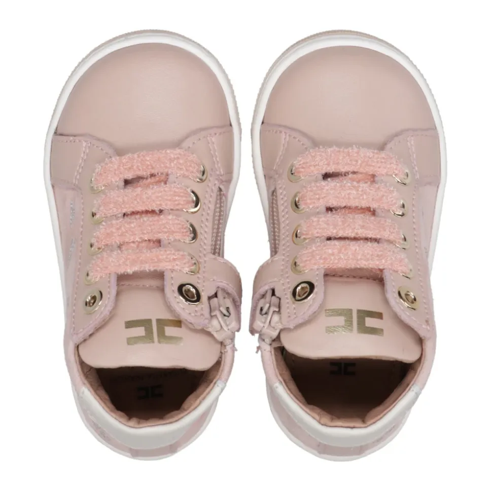 Semsket Mid-Top Sneakers med Borrelås