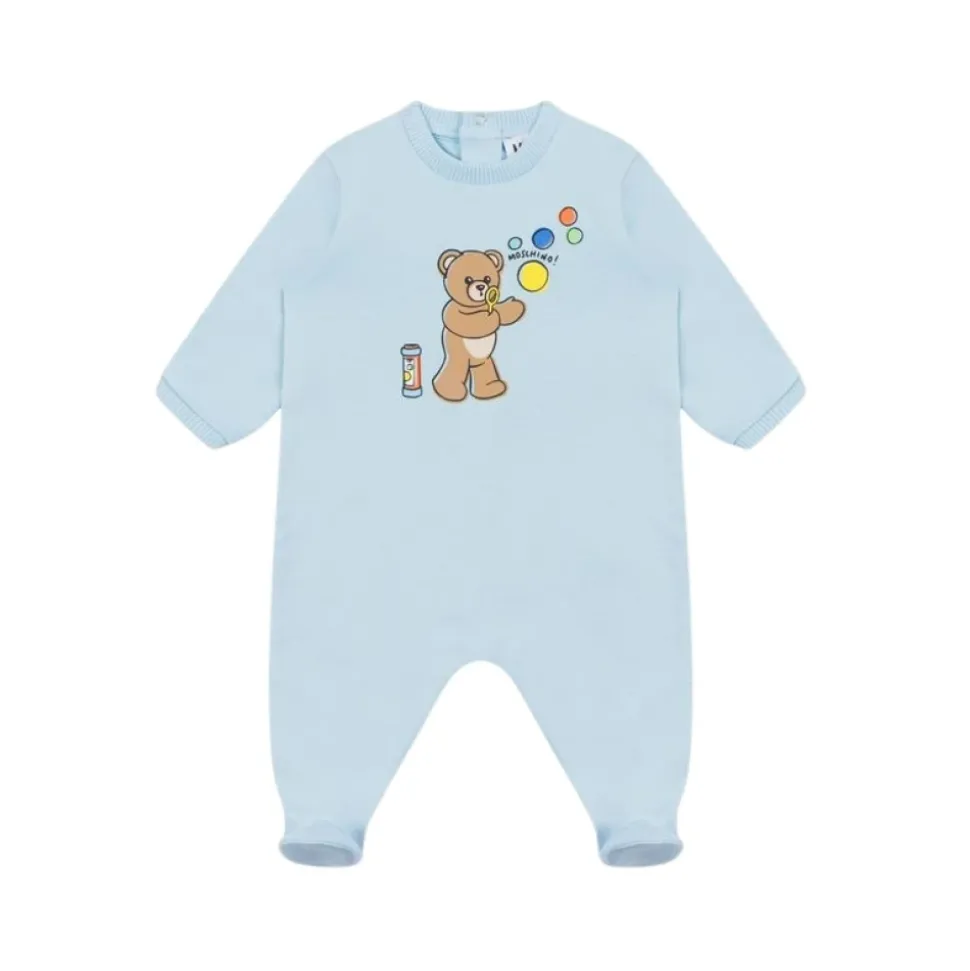 Ser bomulls fleece kosedress og lue