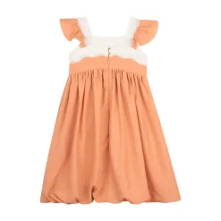 Silk Contrasting-Trim Dress