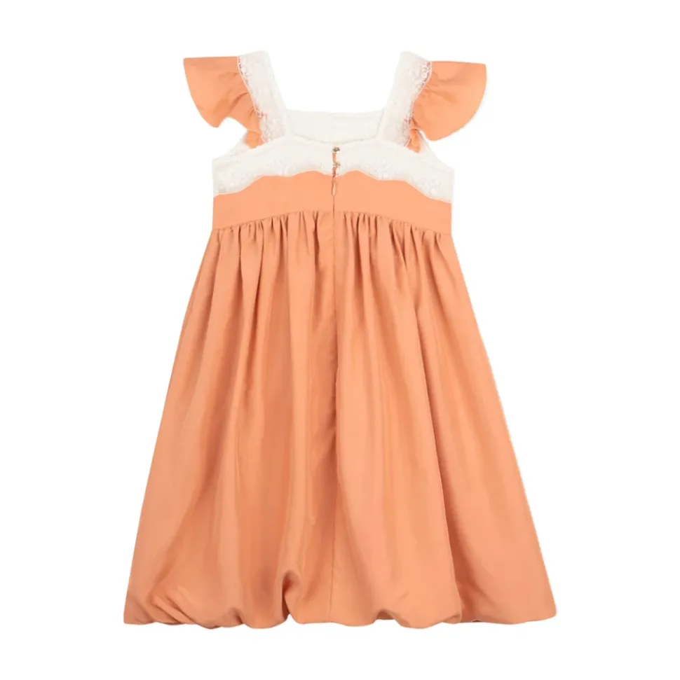 Silk Contrasting-Trim Dress