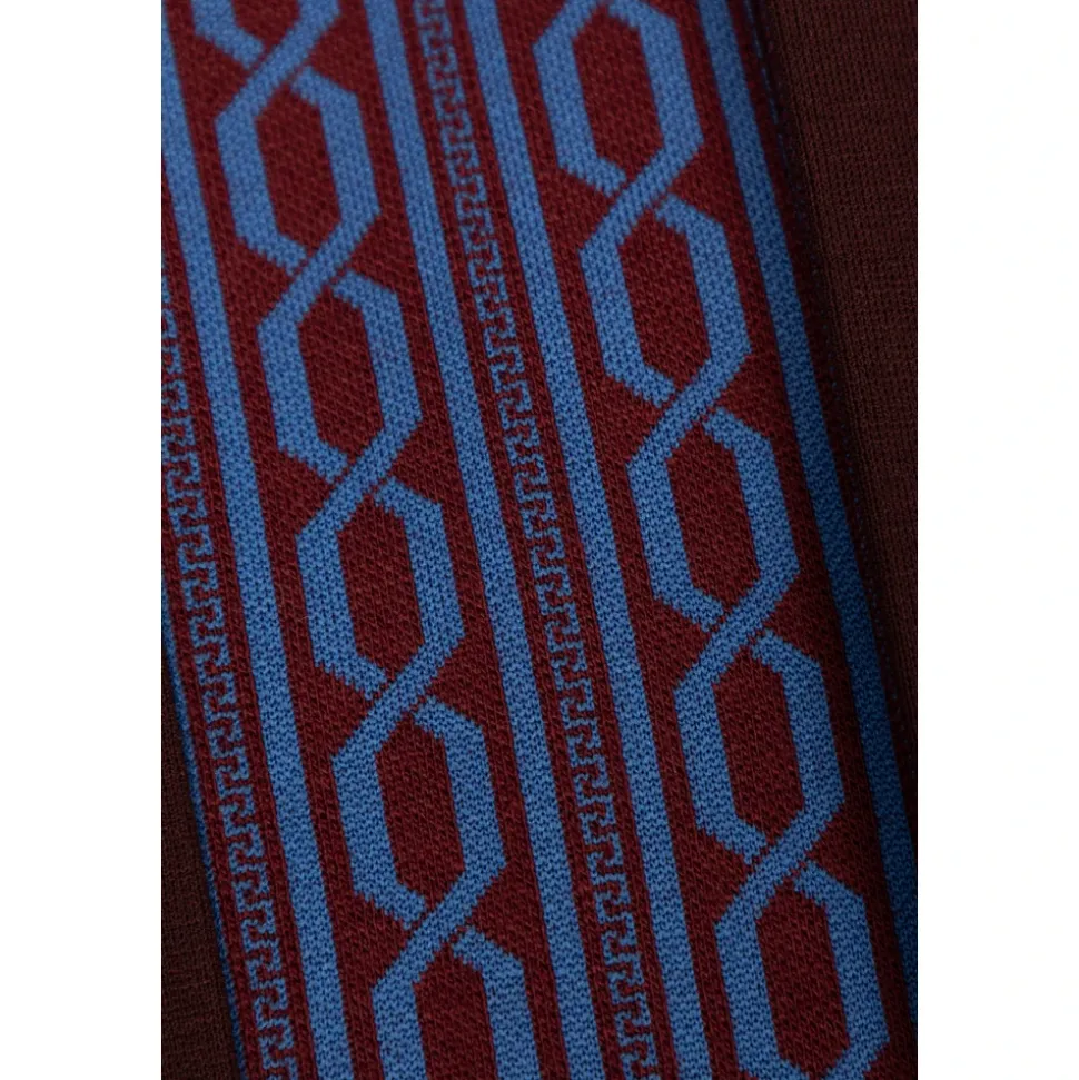 Skjorte med brodert logo i jacquard Milano-strikk