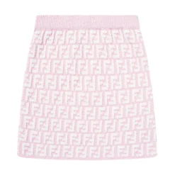 Skjørt med FF-strikket design