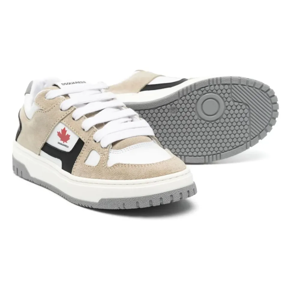 Sko - Sneakers i skinn og semsket skinn