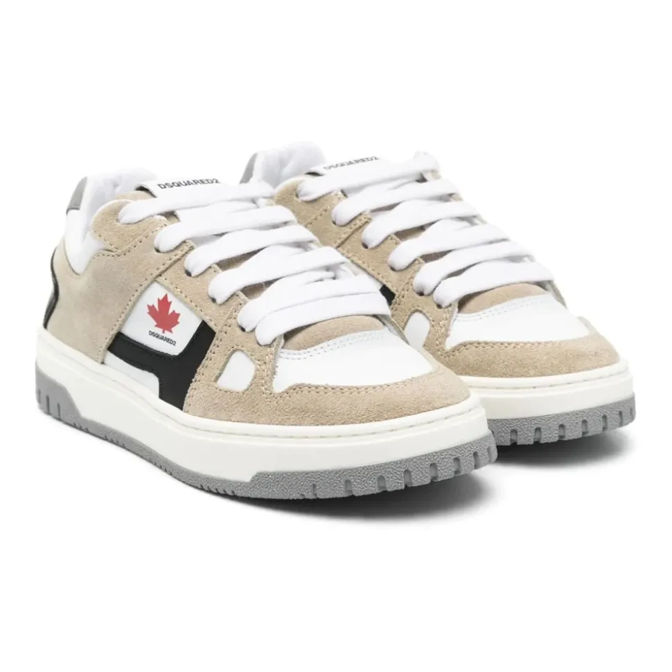 Sko - Sneakers i skinn og semsket skinn