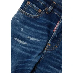 Skyggeblå rette jeans med pauser - 642 Jean