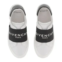 Sneakers med strikk og logotrykk