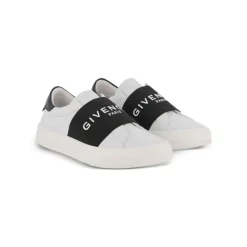 Sneakers med strikk og logotrykk