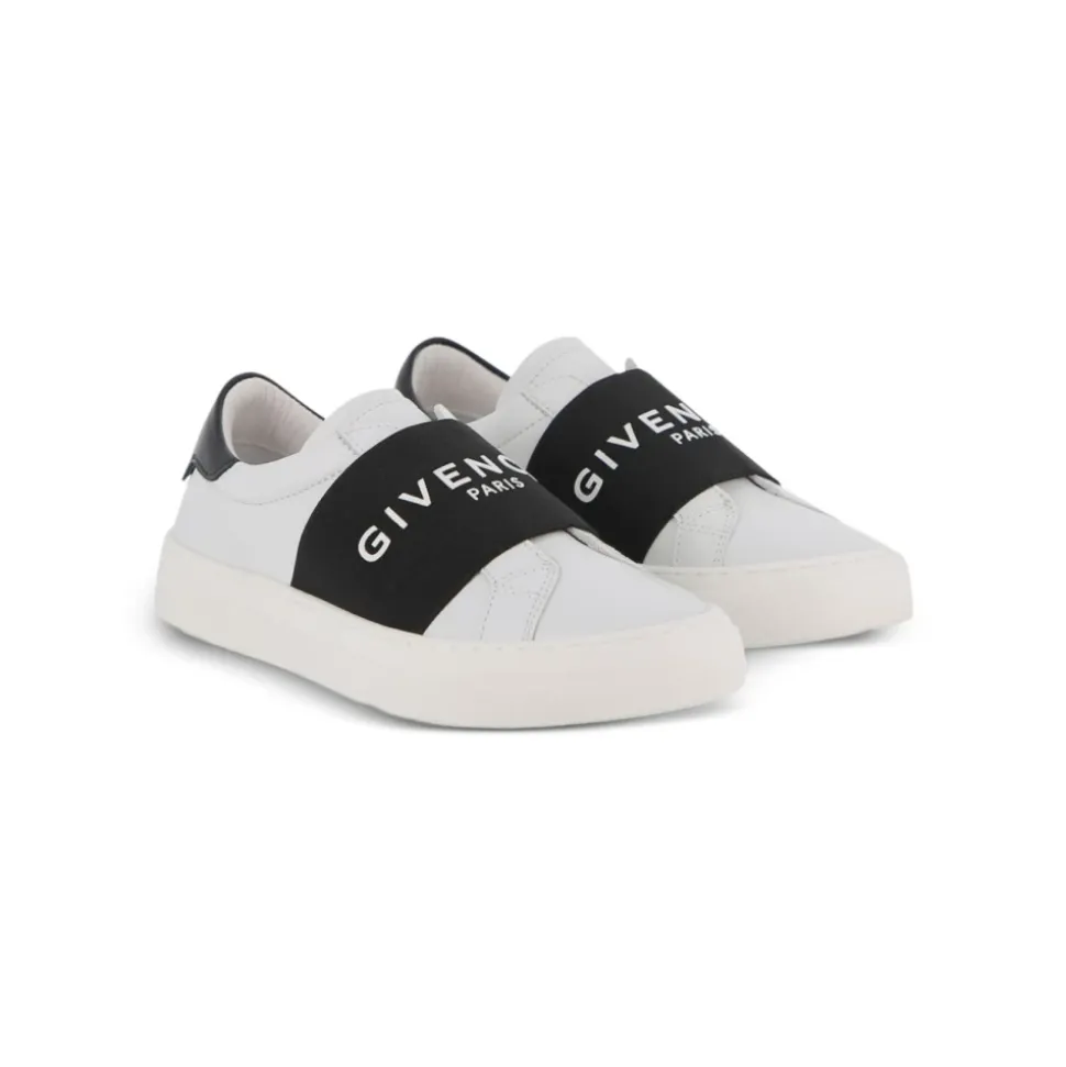 Sneakers med strikk og logotrykk
