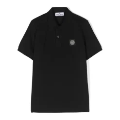 Sort Poloskjorte med Kompass Motiv