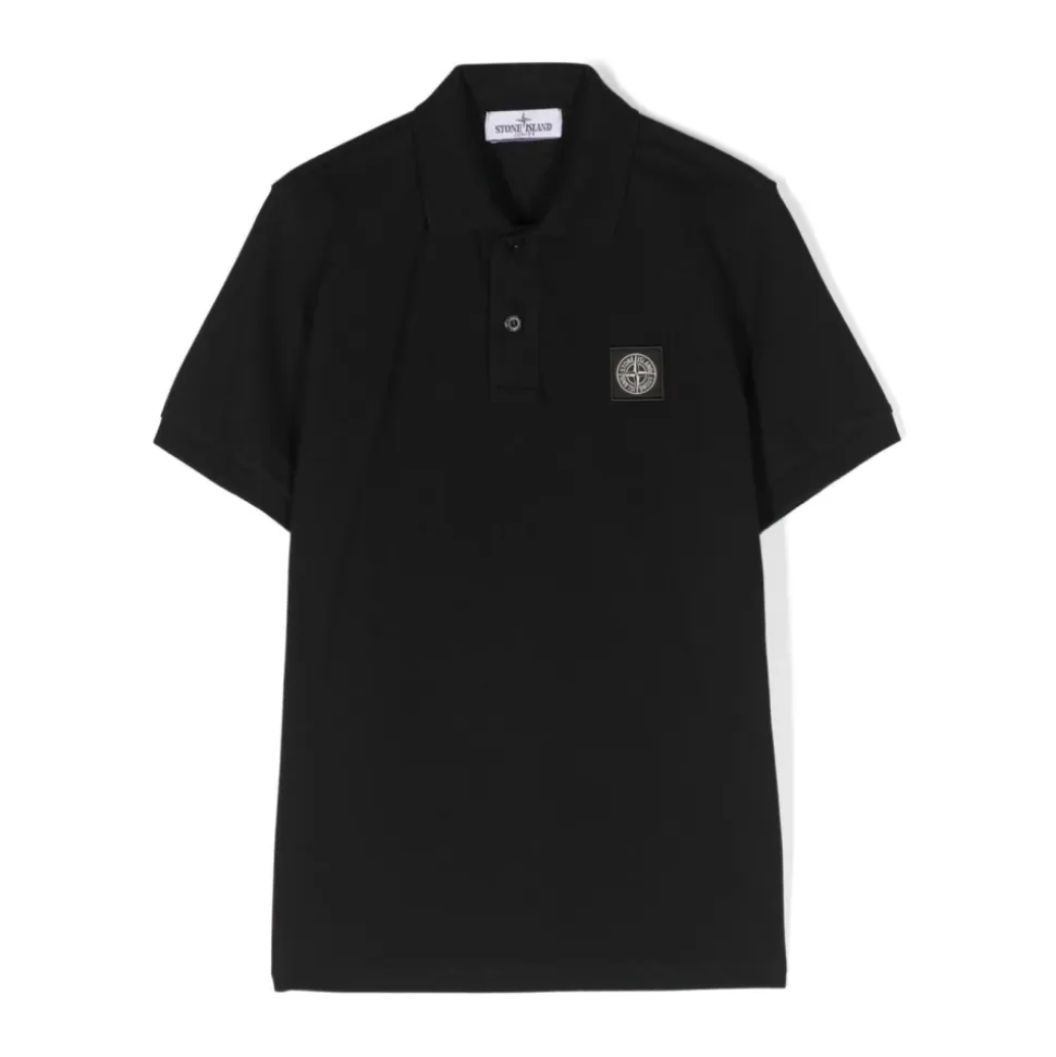 Sort Poloskjorte med Kompass Motiv