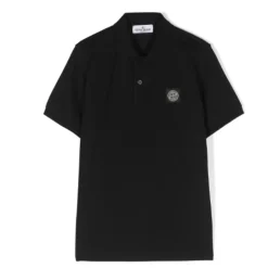Sort Poloskjorte med Kompass Motiv