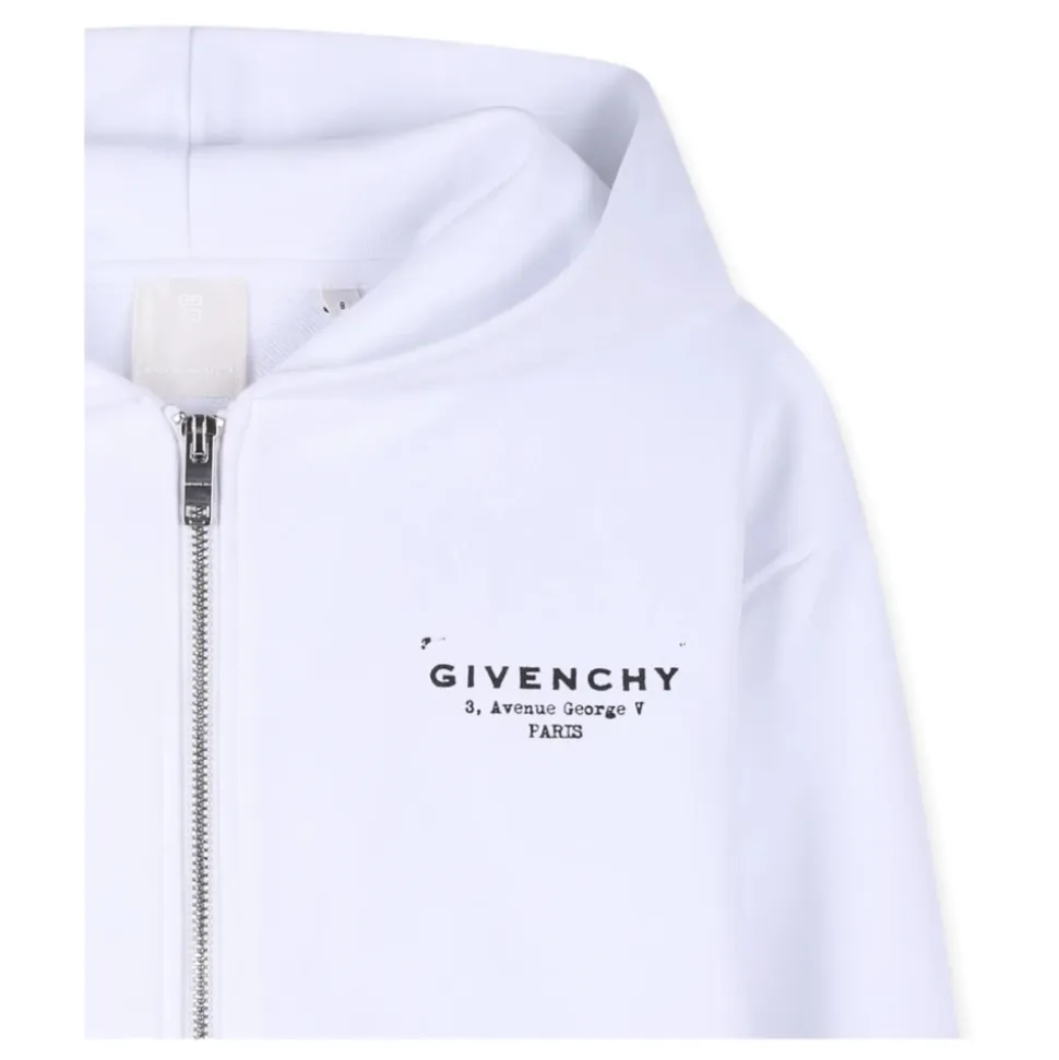 Stamp Printed Zipped Sweatshirt