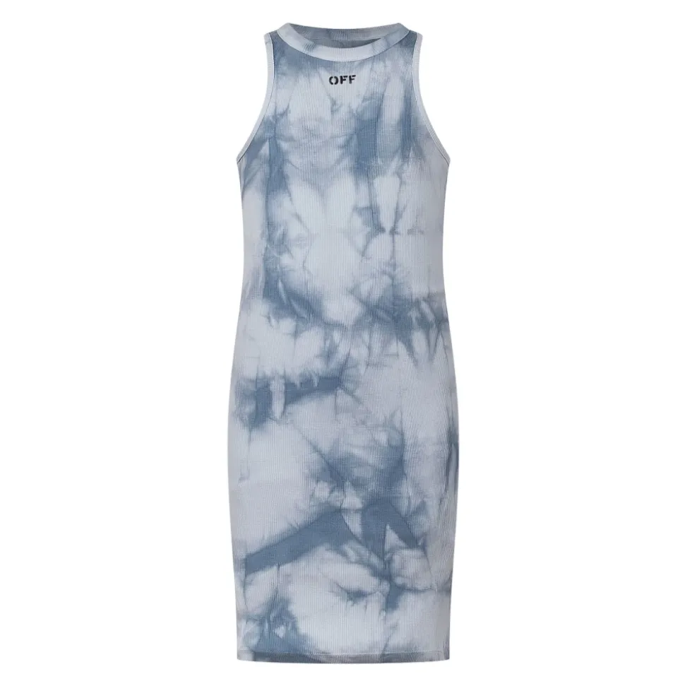 Stamp Tie Dye Rib Dress