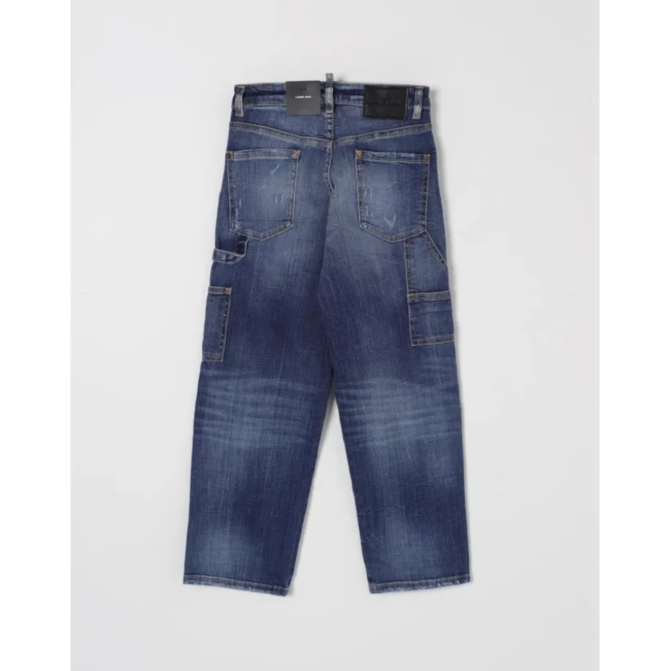 Stilig Distressed Patch Barne Jeans