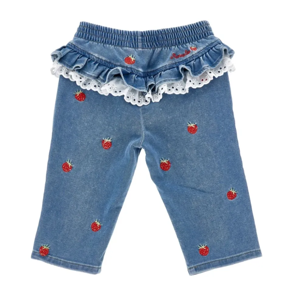 Strawberry Embroidered Jeans