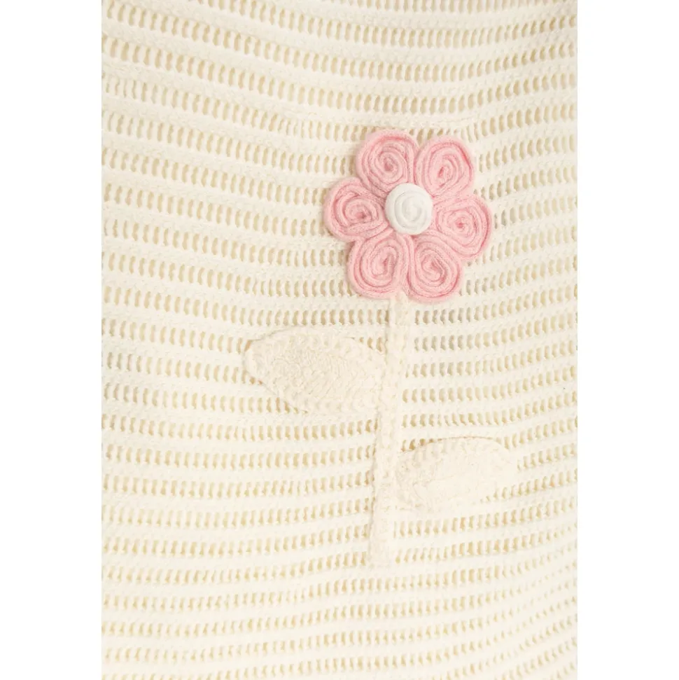 Strikket skjørt med blomstermotiv