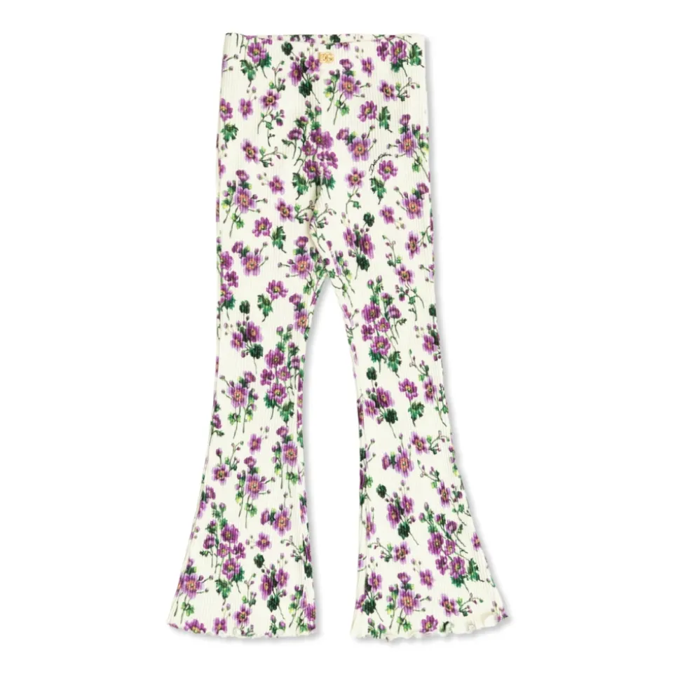 Stripete bukser med blomstermotiv