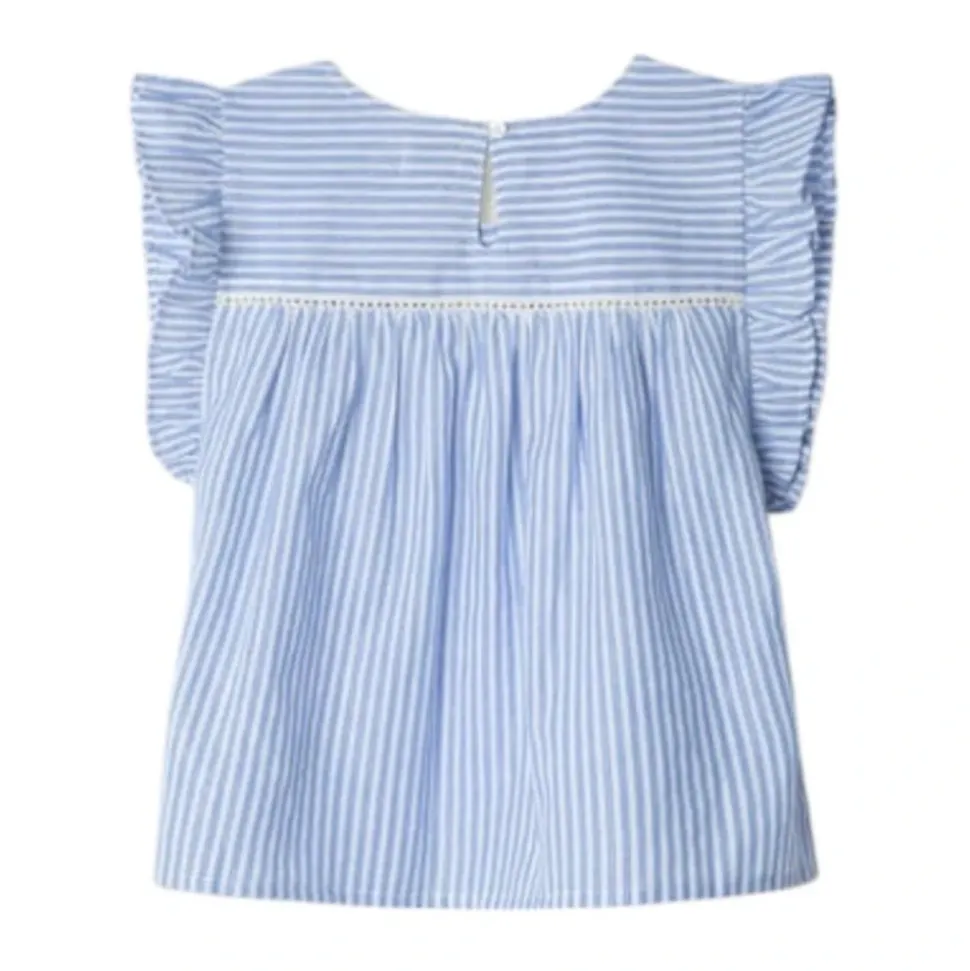 Stripete sommerfugl erme bluse