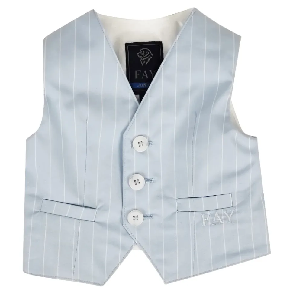 Stripet Gilet med Enkel Knepping