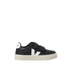 Svart Barn Velcro Stropp Sneaker