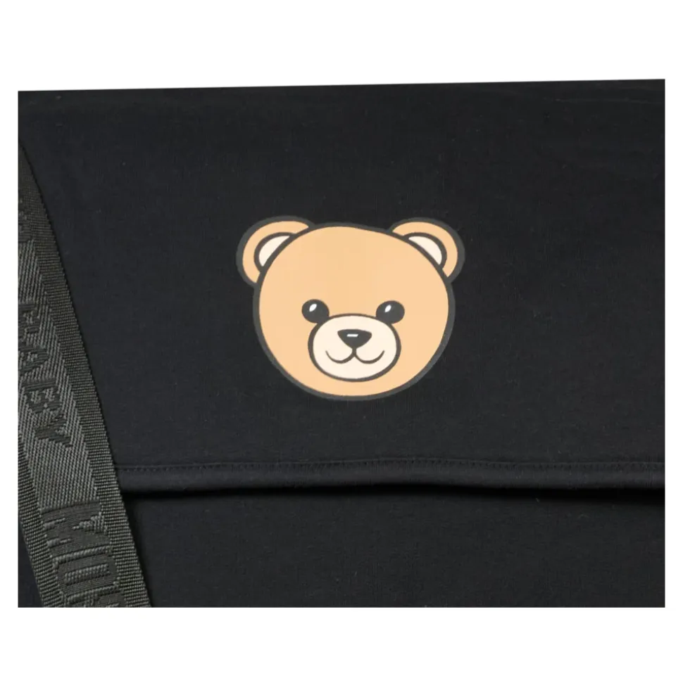 Svart bomullsskiftbag med Teddy Bear
