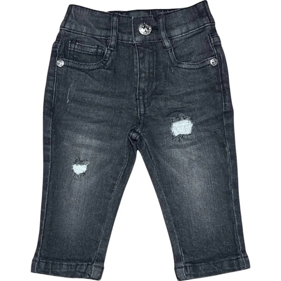 Svarte denimjeans med merker