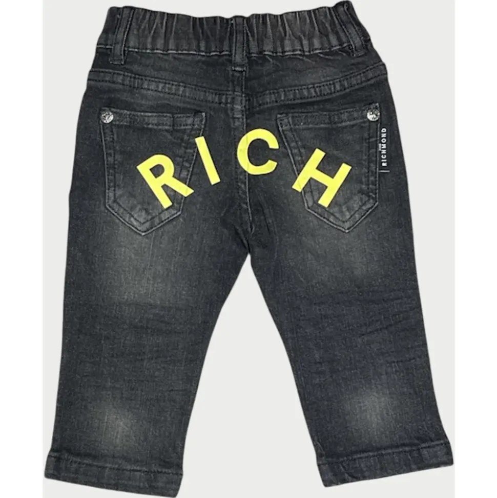 Svarte denimjeans med merker
