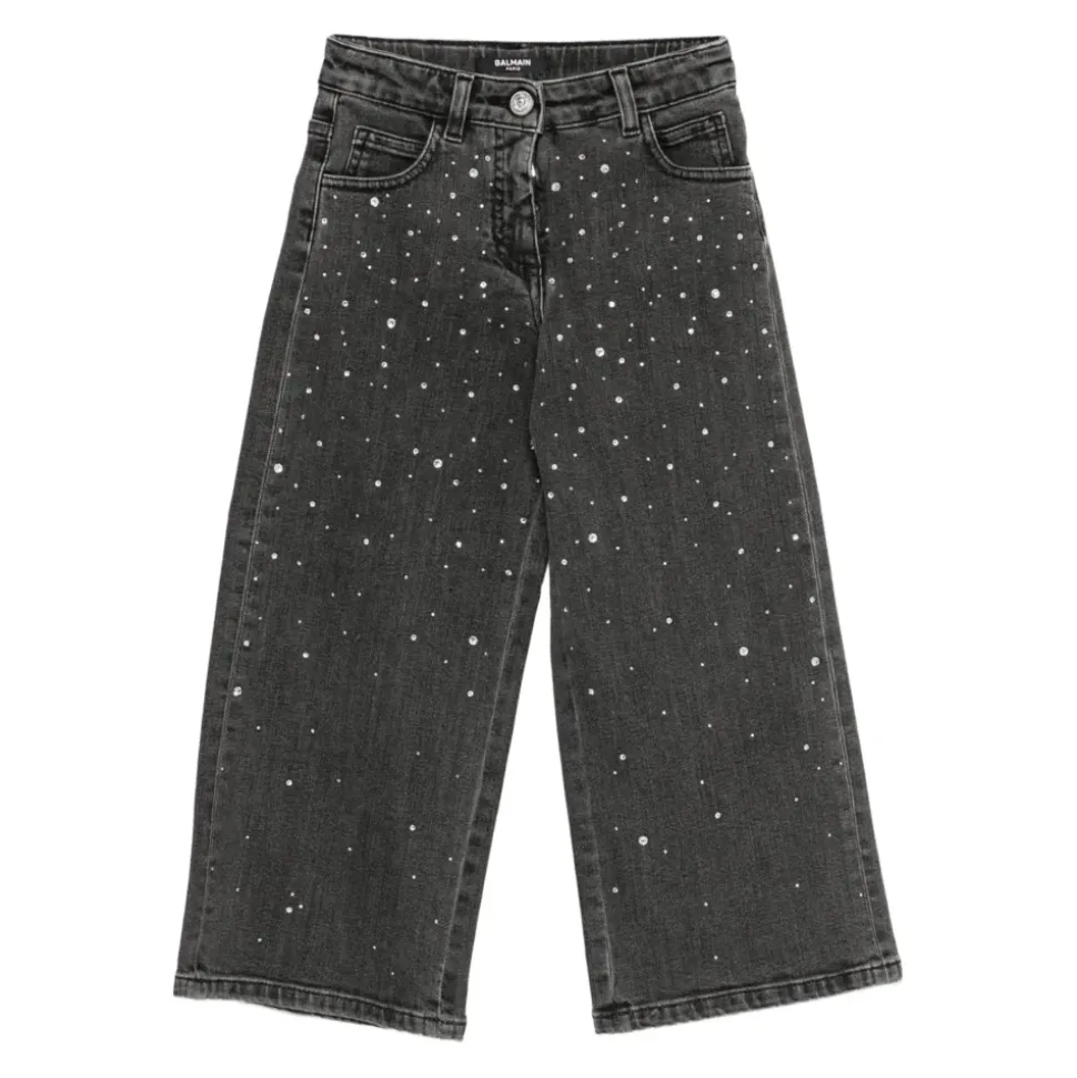 Svarte Jeans med Fem-Lomme Design